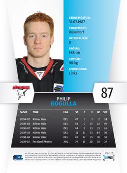 2010-11 Playercards (DEL) #DEL-172 Philip Gogulla Back