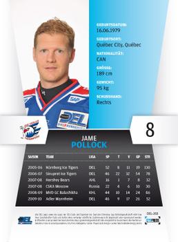 2010-11 Playercards (DEL) #DEL-201 Jame Pollock Back