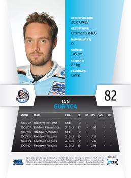 2010-11 Playercards (DEL) #DEL-261 Jan Guryca Back
