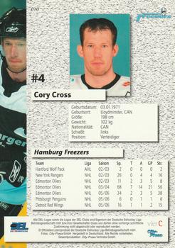 2006-07 Playercards (DEL) #70 Cory Cross Back