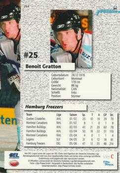 2006-07 Playercards (DEL) #264 Benoit Gratton Back