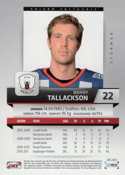 2011-12 Playercards (DEL) #DEL-029 Barry Tallackson Back