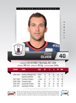 2011-12 Playercards (DEL) #DEL-032 Darin Olver Back