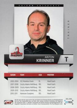 2011-12 Playercards (DEL) #DEL-090 Anton Krinner Back
