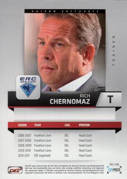 2011-12 Playercards (DEL) #DEL-108 Rich Chernomaz Back