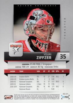 2011-12 Playercards (DEL) #DEL-127 Youri Ziffzer Back
