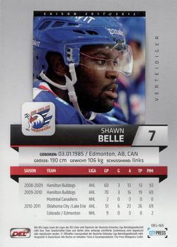 2011-12 Playercards (DEL) #DEL-165 Shawn Belle Back