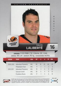 2011-12 Playercards (DEL) #DEL-247 David Laliberte Back