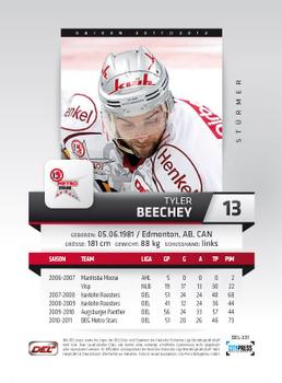 2011-12 Playercards (DEL) #DEL-331 Tyler Beechey Back