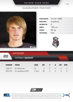 2008-09 Playercards (DEL) #331 Patrick Seifert Back