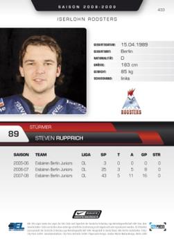 2008-09 Playercards (DEL) #433 Steven Rupprich Back
