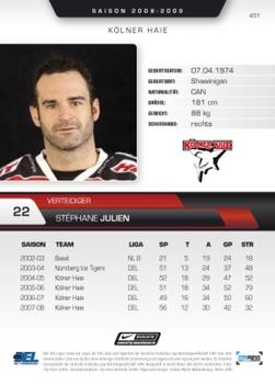 2008-09 Playercards (DEL) #451 Stephane Julien Back
