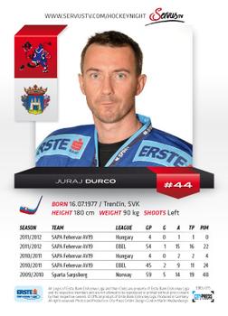 2012-13 Playercards EBEL #EBEL-075 Juraj Durco Back