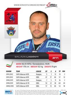 2012-13 Playercards EBEL #EBEL-086 Balazs Ladanyi Back