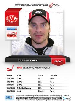 2012-13 Playercards EBEL #EBEL-296 Dieter Kalt Back