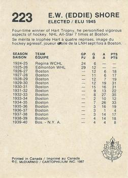 1987 Cartophilium Hockey Hall of Fame #223 Eddie Shore Back