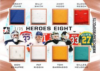 2016-17 Leaf In The Game Heroes and Prospects  - Hero 8 #H8-07 Grant Fuhr / Don Beaupre / Billy Smith / Pat Riggin / Andy Moog / Tom Barrasso / Glenn Resch / Gilles Meloche Front