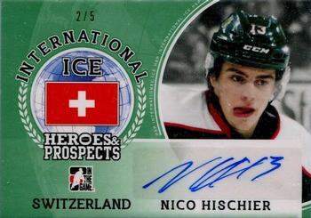 2016-17 Leaf In The Game Heroes and Prospects  - International Ice - Emerald #II-NH1 Nico Hischier Front