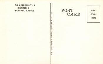 1972-73 Buffalo Sabres Postcards #NNO Gilbert Perreault Back