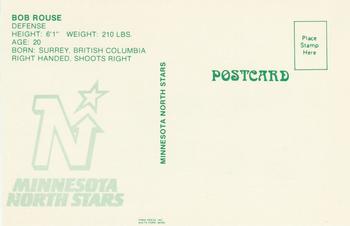 1985-86 Minnesota North Stars Postcards #NNO Bob Rouse Back