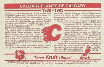 1992-93 Kraft - Kraft Dinner Teams #NNO Calgary Flames  Back