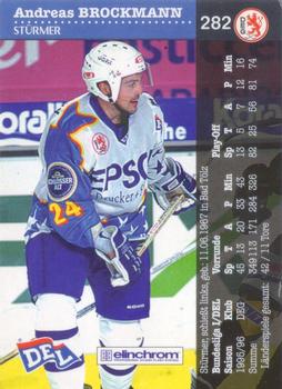 1996-97 IHA DEL (German) #282 Andreas Brockmann Back