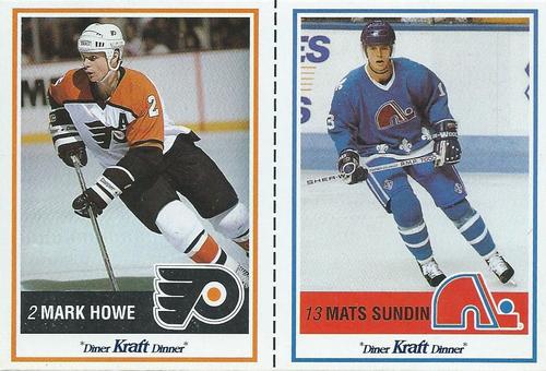 1990-91 Kraft - Panels #19 / 42 Mark Howe / Mats Sundin Front