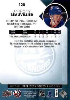 2017-18 Upper Deck #120 Anthony Beauvillier Back