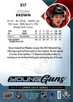 2017-18 Upper Deck #217 Logan Brown Back
