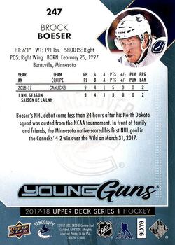 2017-18 Upper Deck #247 Brock Boeser Back