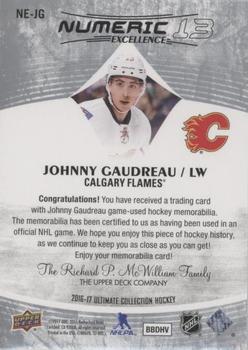 2016-17 Upper Deck Ultimate Collection - Numeric Excellence Jersey #NE-JG Johnny Gaudreau Back