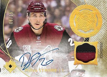 2016-17 Upper Deck Ultimate Collection - Signature Material Phenoms Patch #SMP-DS Dylan Strome Front
