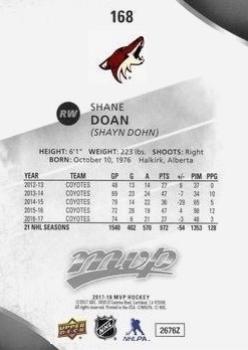 2017-18 Upper Deck MVP - Silver Script #168 Shane Doan Back