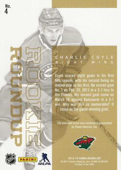 2013-14 Panini Boxing Day - Rookie Roundup Lava Flow #4 Charlie Coyle Back
