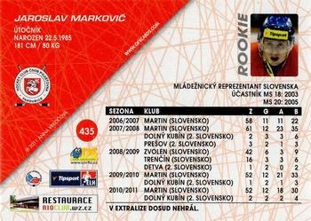 2011-12 OFS Plus #435 Jaroslav Markovic Back