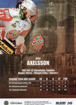 2011-12 SHL Elitset #245 Dick Axelsson Back