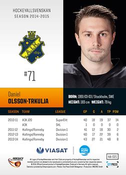 2014-15 HockeyAllsvenskan #HA-021 Daniel Olsson-Trkulja Back
