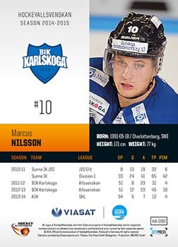 2014-15 HockeyAllsvenskan #HA-090 Marcus Nilsson Back