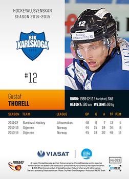2014-15 HockeyAllsvenskan #HA-093 Gustaf Thorell Back