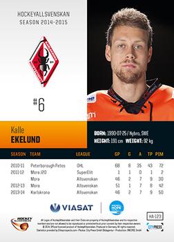 2014-15 HockeyAllsvenskan #HA-123 Kalle Ekelund Back