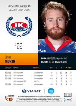 2014-15 HockeyAllsvenskan #HA-199 Linus Morin Back