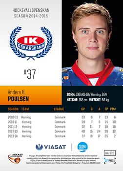 2014-15 HockeyAllsvenskan #HA-210 Anders Poulsen Back