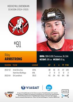 2014-15 HockeyAllsvenskan #HA-321 Riley Armstrong Back