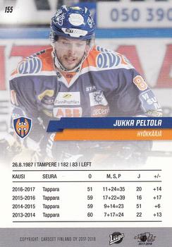 2017-18 Cardset Finland #155 Jukka Peltola Back