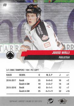 2017-18 Cardset Finland #173 Juuso Walli Back