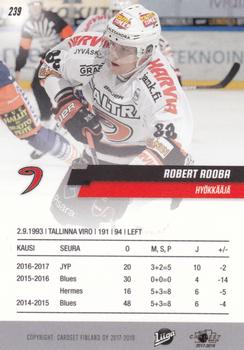 2017-18 Cardset Finland #239 Robert Rooba Back