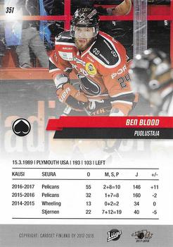 2017-18 Cardset Finland #351 Ben Blood Back