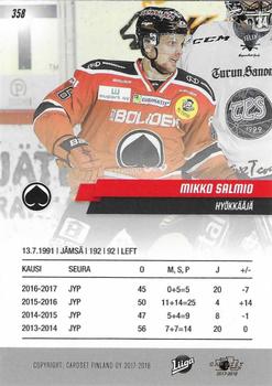 2017-18 Cardset Finland #358 Mikko Salmio Back