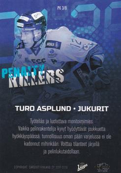 2017-18 Cardset Finland - Penalty Killers #PK3 Turo Asplund Back