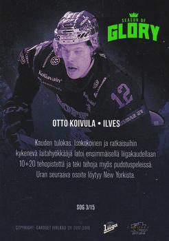 2017-18 Cardset Finland - Season of Glory #SOG3 Otto Koivula Back